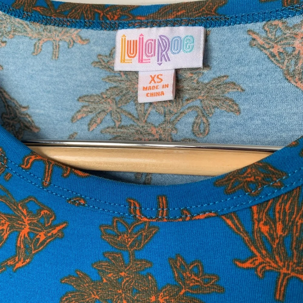 LuLaRoe Midi Dress (Blue & Orange) Style: Julia - Picture 2 of 3